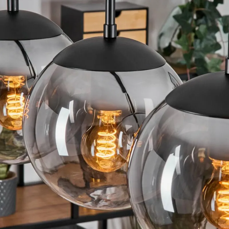 hofstein Gastor Suspension, Boule lumineuse, Suspension Clair, Fumé, 5 lumières