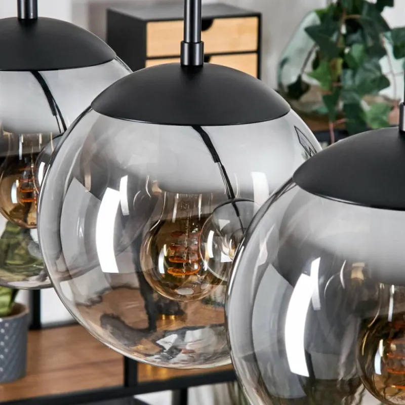 hofstein Gastor Suspension, Boule lumineuse, Suspension Clair, Fumé, 5 lumières