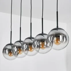 hofstein Gastor Suspension, Boule lumineuse, Suspension Clair, Fumé, 5 lumières