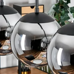 hofstein Gastor Suspension, Boule lumineuse, Suspension Chrome, Fumé, 5 lumières