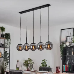 hofstein Gastor Suspension, Boule lumineuse, Suspension Fumé, 5 lumières