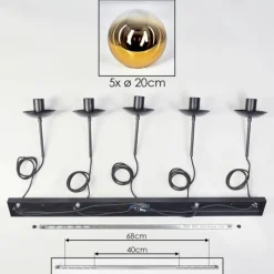 hofstein Gastor Suspension, Boule lumineuse, Suspension Or, Clair, 5 lumières