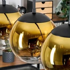 hofstein Gastor Suspension, Boule lumineuse, Suspension Or, Clair, 5 lumières