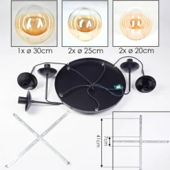 hofstein Gastor Suspension, Boule lumineuse, Suspension Ambre, Clair, 5 lumières