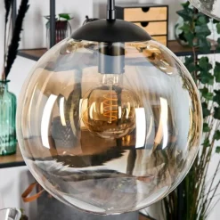 hofstein Gastor Suspension, Boule lumineuse, Suspension Ambre, Clair, 5 lumières