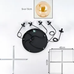 hofstein Gastor Suspension, Boule lumineuse, Suspension Ambre, 5 lumières