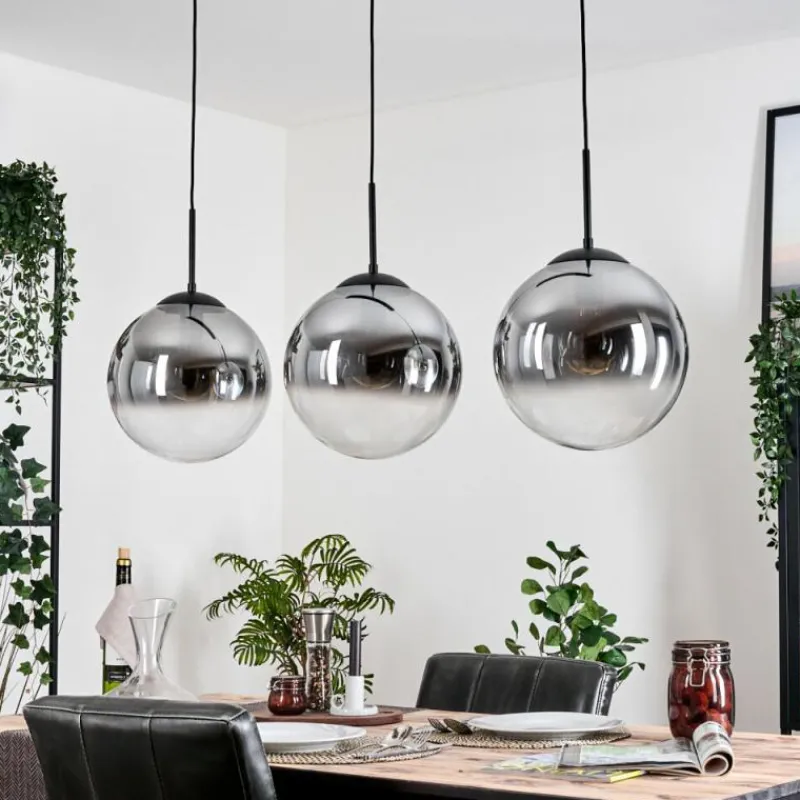 hofstein Gastor Suspension, Boule lumineuse, Suspension Clair, Fumé, 3 lumières