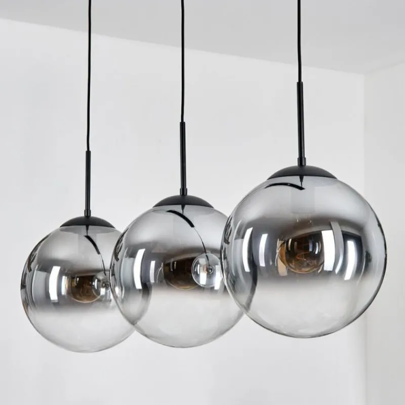 hofstein Gastor Suspension, Boule lumineuse, Suspension Clair, Fumé, 3 lumières