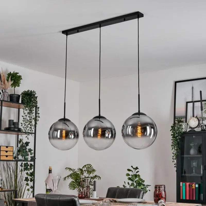 hofstein Gastor Suspension, Boule lumineuse, Suspension Clair, Fumé, 3 lumières