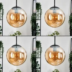 hofstein Gastor Suspension, Boule lumineuse, Suspension Ambre, 4 lumières