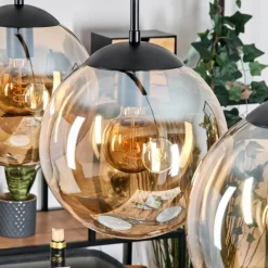 hofstein Gastor Suspension, Boule lumineuse, Suspension Ambre, 4 lumières