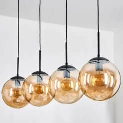 hofstein Gastor Suspension, Boule lumineuse, Suspension Ambre, 4 lumières