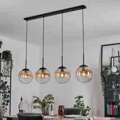 hofstein Gastor Suspension, Boule lumineuse, Suspension Ambre, Clair, 4 lumières