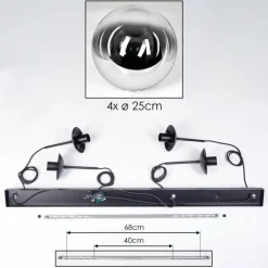 hofstein Gastor Suspension, Boule lumineuse, Suspension Chrome, Clair, Fumé, 4 lumières