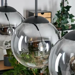 hofstein Gastor Suspension, Boule lumineuse, Suspension Clair, Fumé, 4 lumières