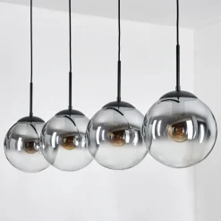 hofstein Gastor Suspension, Boule lumineuse, Suspension Clair, Fumé, 4 lumières