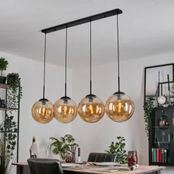 hofstein Gastor Suspension, Boule lumineuse, Suspension Ambre, 4 lumières
