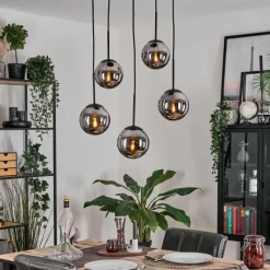 hofstein Gastor Suspension, Boule lumineuse, Suspension Fumé, 5 lumières