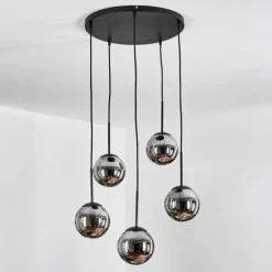 hofstein Gastor Suspension, Boule lumineuse, Suspension Fumé, 5 lumières