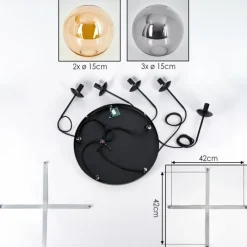 Suspension Verre Fumé-hofstein Gastor Suspension, Boule lumineuse, Suspension Ambre, Fumé, 5 lumières