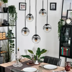 hofstein Gastor Suspension, Boule lumineuse, Suspension Clair, Fumé, 5 lumières