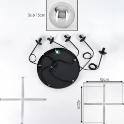 hofstein Gastor Suspension, Boule lumineuse, Suspension Chrome, Fumé, 5 lumières