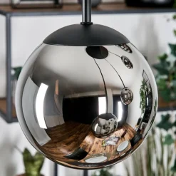 hofstein Gastor Suspension, Boule lumineuse, Suspension Chrome, Fumé, 5 lumières