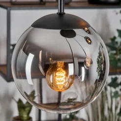 hofstein Gastor Suspension, Boule lumineuse, Suspension Chrome, Clair, Fumé, 5 lumières