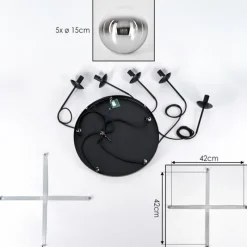 hofstein Gastor Suspension, Boule lumineuse, Suspension Chrome, Clair, Fumé, 5 lumières
