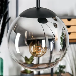 hofstein Gastor Suspension, Boule lumineuse, Suspension Chrome, Clair, Fumé, 5 lumières