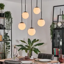 hofstein Gastor Suspension, Boule lumineuse, Suspension Blanc, 5 lumières