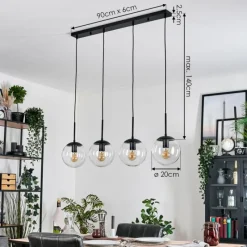 hofstein Gastor Suspension, Boule lumineuse, Suspension Clair, 4 lumières
