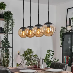 hofstein Gastor Suspension, Boule lumineuse, Suspension Ambre, 4 lumières
