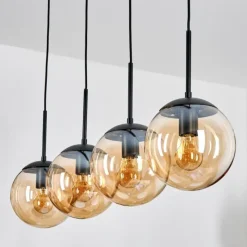 hofstein Gastor Suspension, Boule lumineuse, Suspension Ambre, 4 lumières