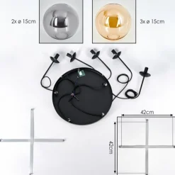 Suspension Verre Fumé-hofstein Gastor Suspension, Boule lumineuse, Suspension Ambre, Fumé, 5 lumières