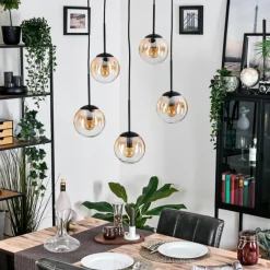 hofstein Gastor Suspension, Boule lumineuse, Suspension Ambre, Clair, 5 lumières