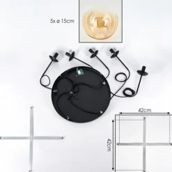 hofstein Gastor Suspension, Boule lumineuse, Suspension Ambre, Clair, 5 lumières