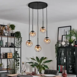 hofstein Gastor Suspension, Boule lumineuse, Suspension Ambre, Clair, 5 lumières