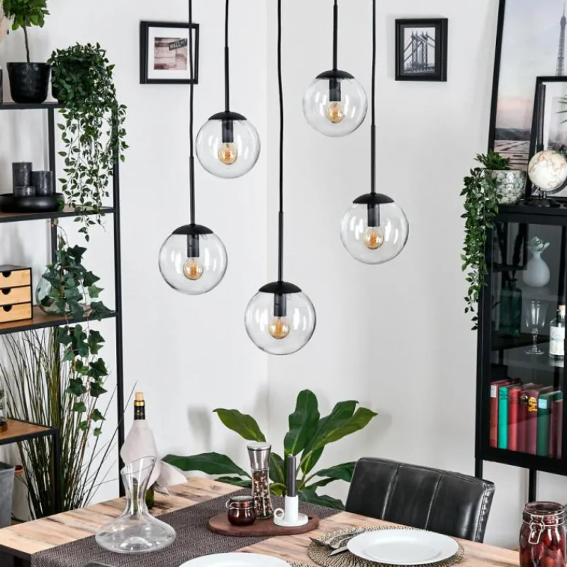 hofstein Gastor Suspension, Boule lumineuse, Suspension Clair, 5 lumières