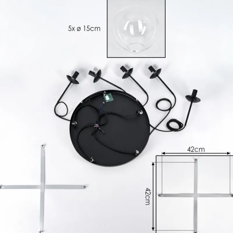 hofstein Gastor Suspension, Boule lumineuse, Suspension Clair, 5 lumières