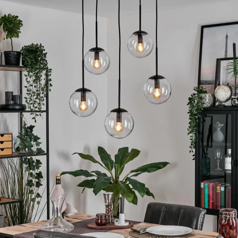 hofstein Gastor Suspension, Boule lumineuse, Suspension Clair, 5 lumières