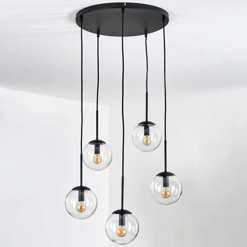 hofstein Gastor Suspension, Boule lumineuse, Suspension Clair, 5 lumières