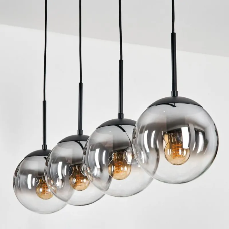 Suspension Verre Fumé-hofstein Gastor Suspension, Boule lumineuse, Suspension Clair, Fumé, 4 lumières