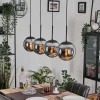 hofstein Gastor Suspension, Boule lumineuse, Suspension Chrome, Fumé, 4 lumières