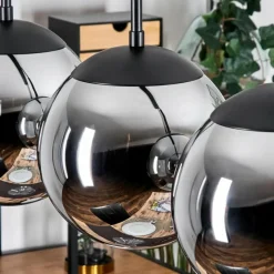 hofstein Gastor Suspension, Boule lumineuse, Suspension Chrome, Fumé, 4 lumières