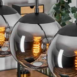 hofstein Gastor Suspension, Boule lumineuse, Suspension Chrome, Fumé, 4 lumières