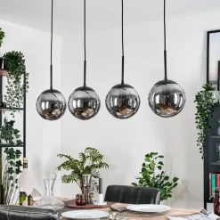 hofstein Gastor Suspension, Boule lumineuse, Suspension Fumé, 4 lumières