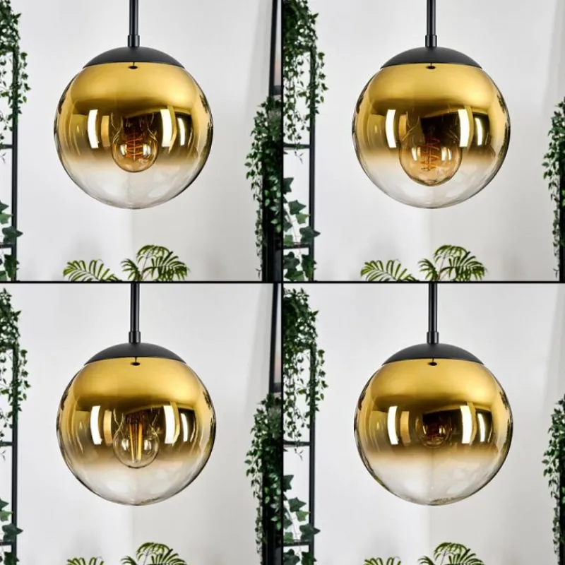 hofstein Gastor Suspension, Boule lumineuse, Suspension Or, Clair, 4 lumières