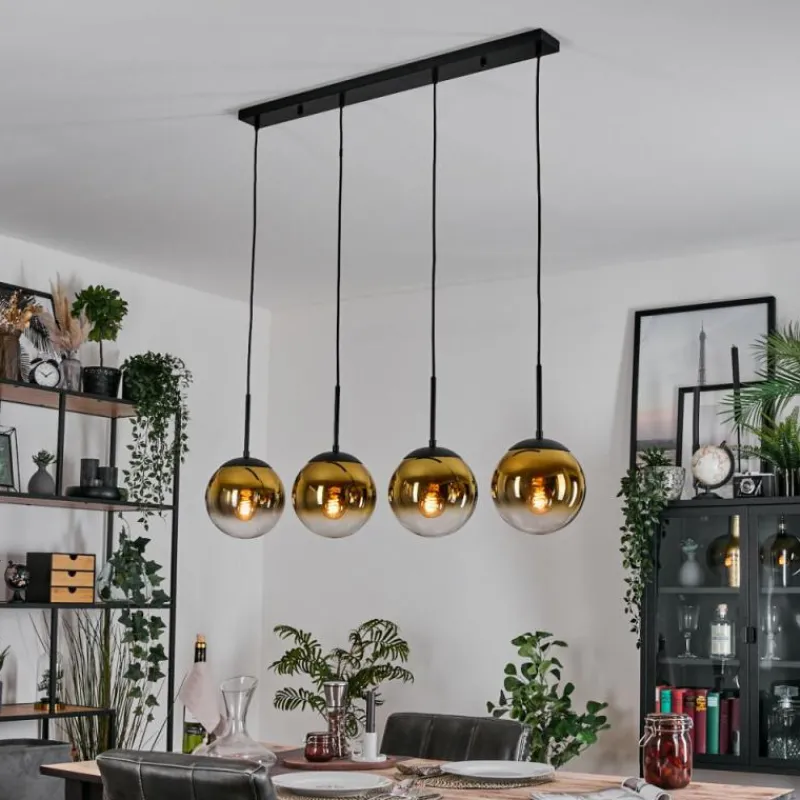 hofstein Gastor Suspension, Boule lumineuse, Suspension Or, Clair, 4 lumières