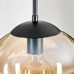 hofstein Gastor Suspension, Boule lumineuse, Suspension 30 cm Ambre, Clair, 3 lumières